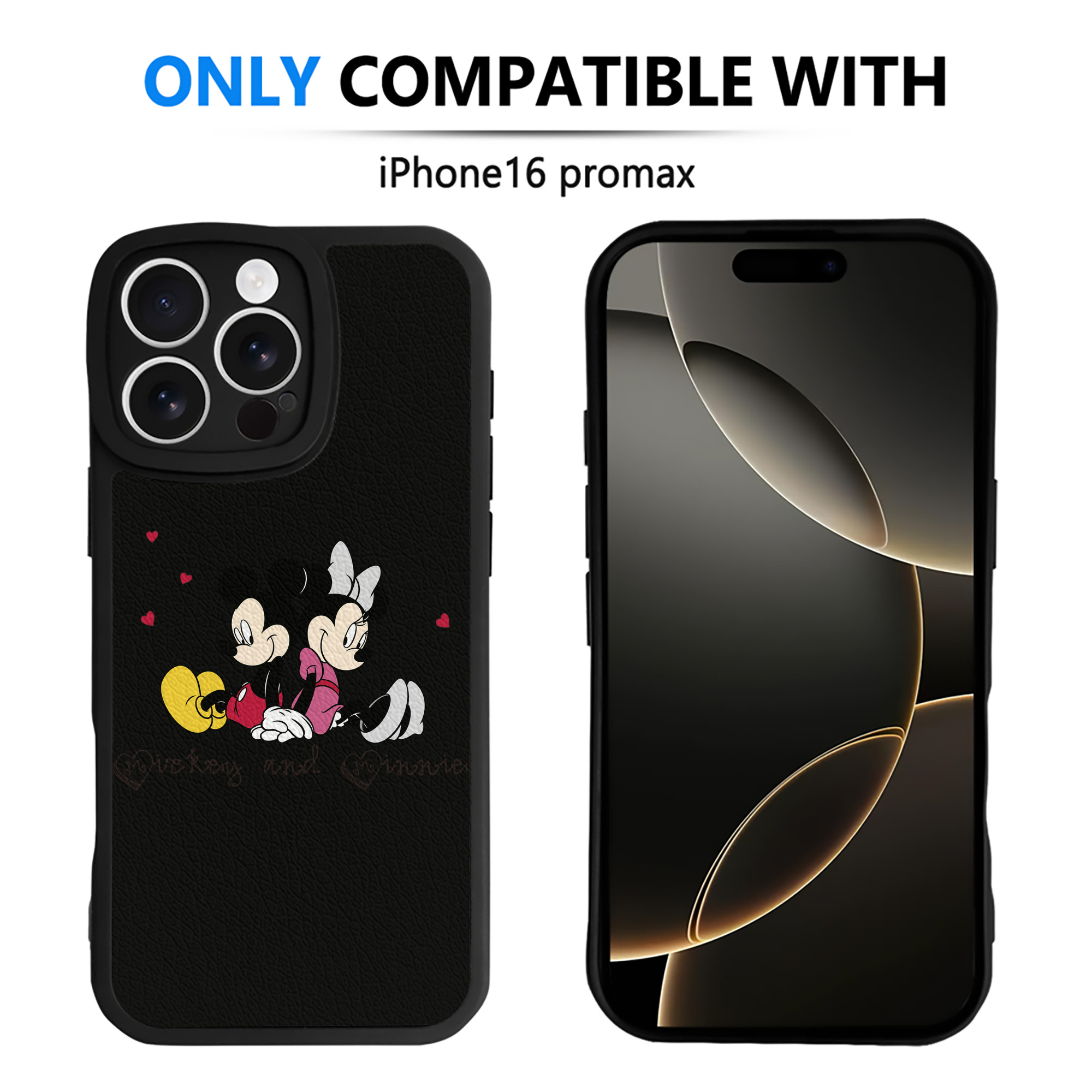 （画像用） ミッキーマウス Mickey Mouse 【iPhone 16シリーズ対応】シリコンスマホケース（レザー調） 材質：シリコン